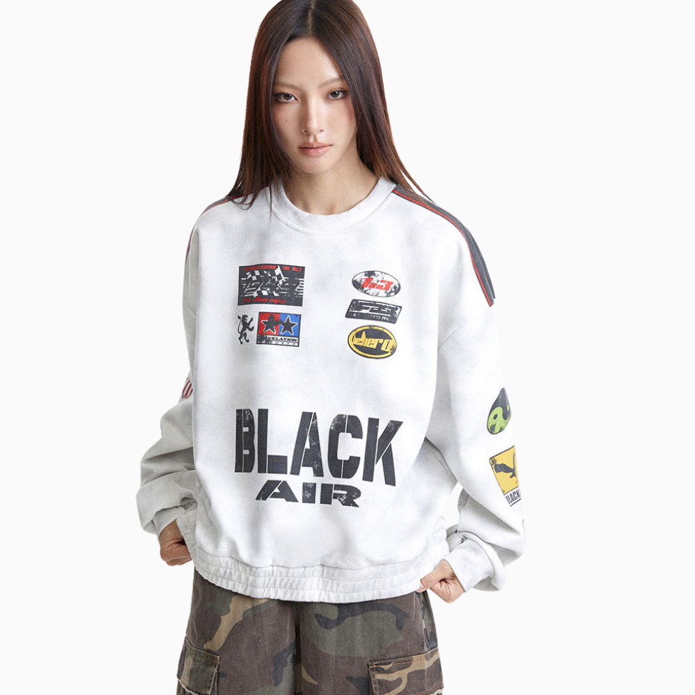 【MADE EXTREME】American Heavy Wash Racing Sweatshirt