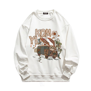 Casual Cartoon Car Sweatshirt