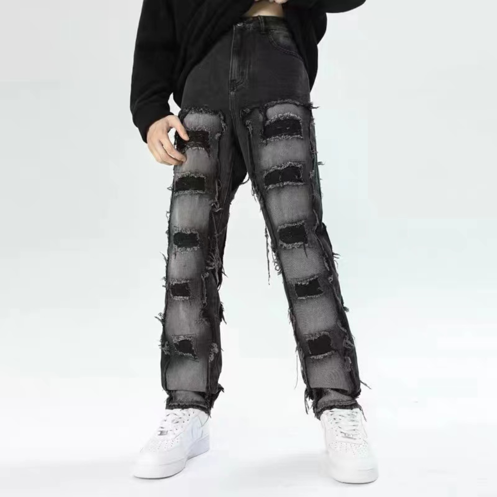 American High Street Gradient hole Jeans