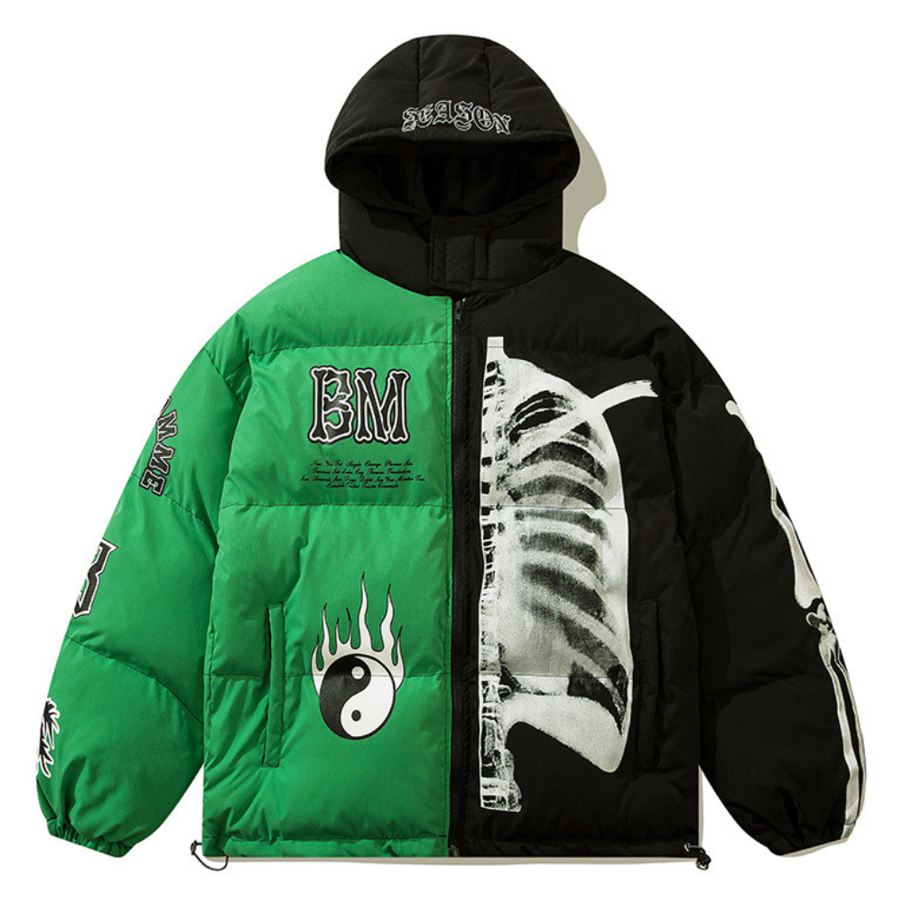 High Street Skeleton Tai Chi Hooded Coat