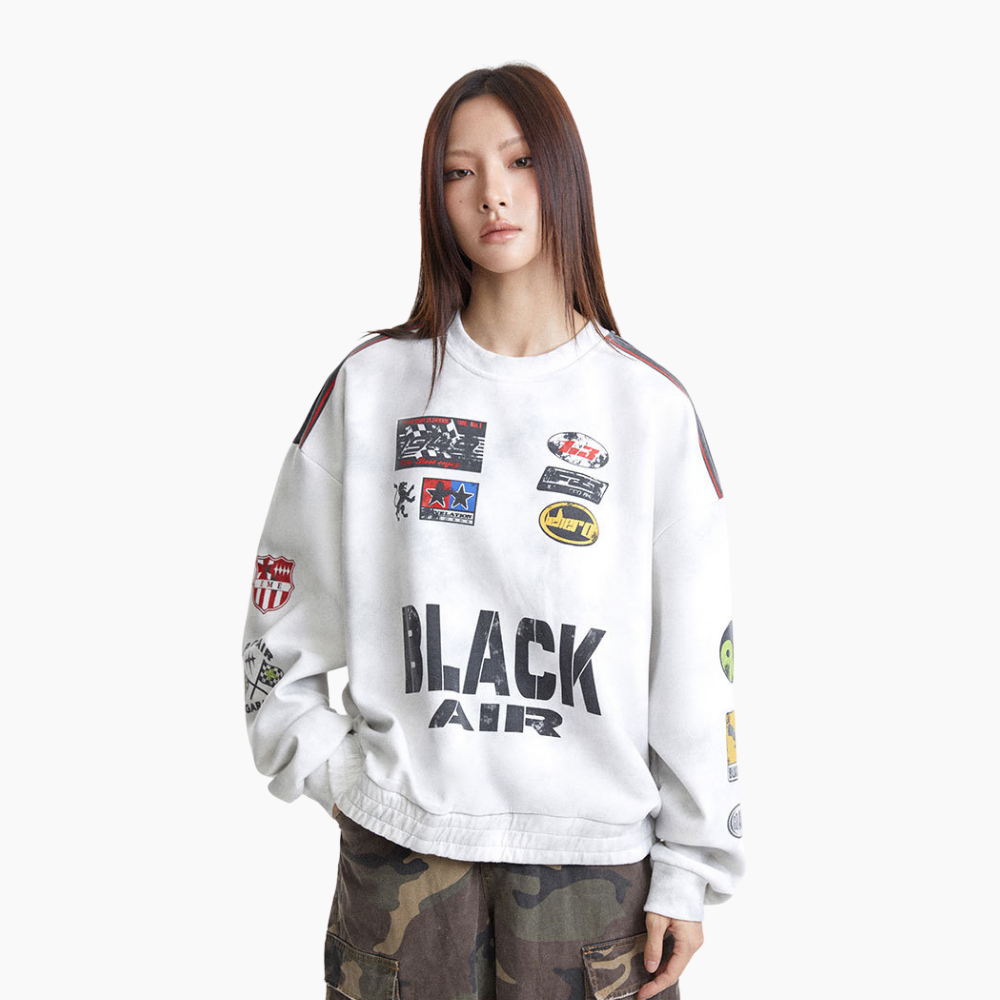 【MADE EXTREME】American Heavy Wash Racing Sweatshirt