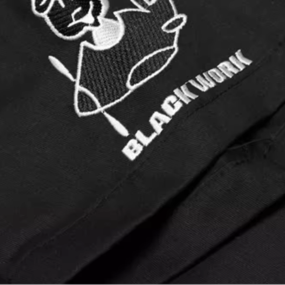 Street Black Alphabet PU Shirt