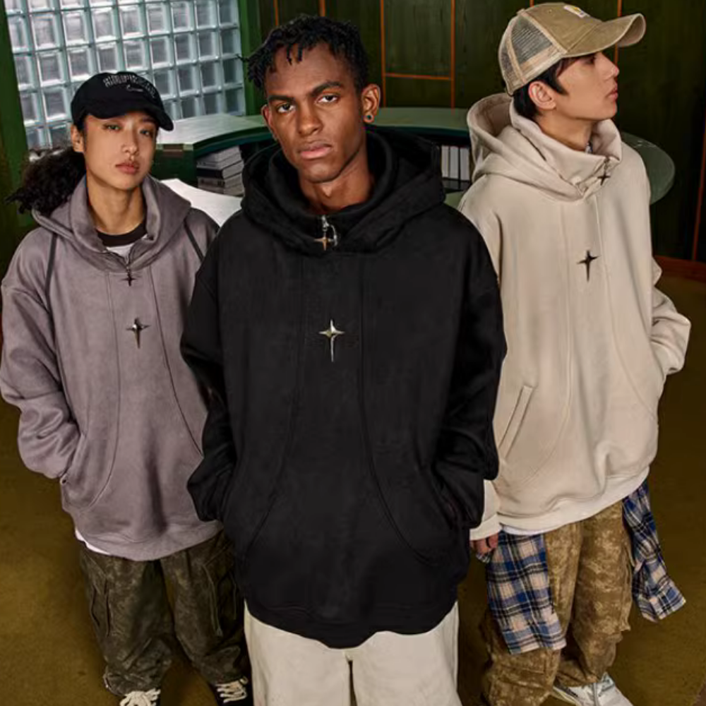 High Street Star Suede Hoodie