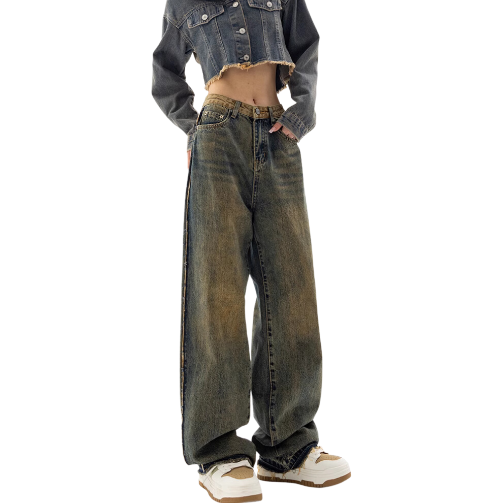 Women's Distressed Vintage Raw Edge Jeans