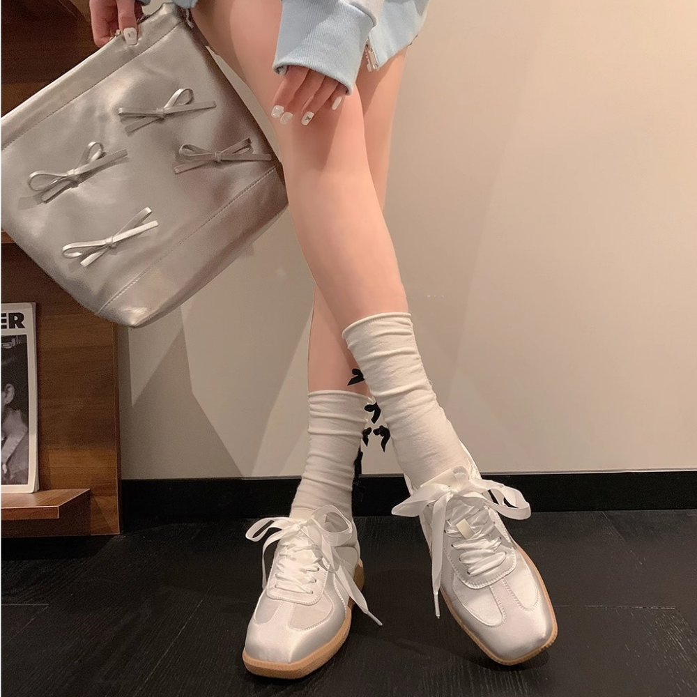 Women's Casual Satin Square Toe Sneakers
