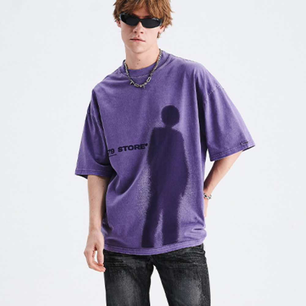 Portrait Print Washed T-Shirt