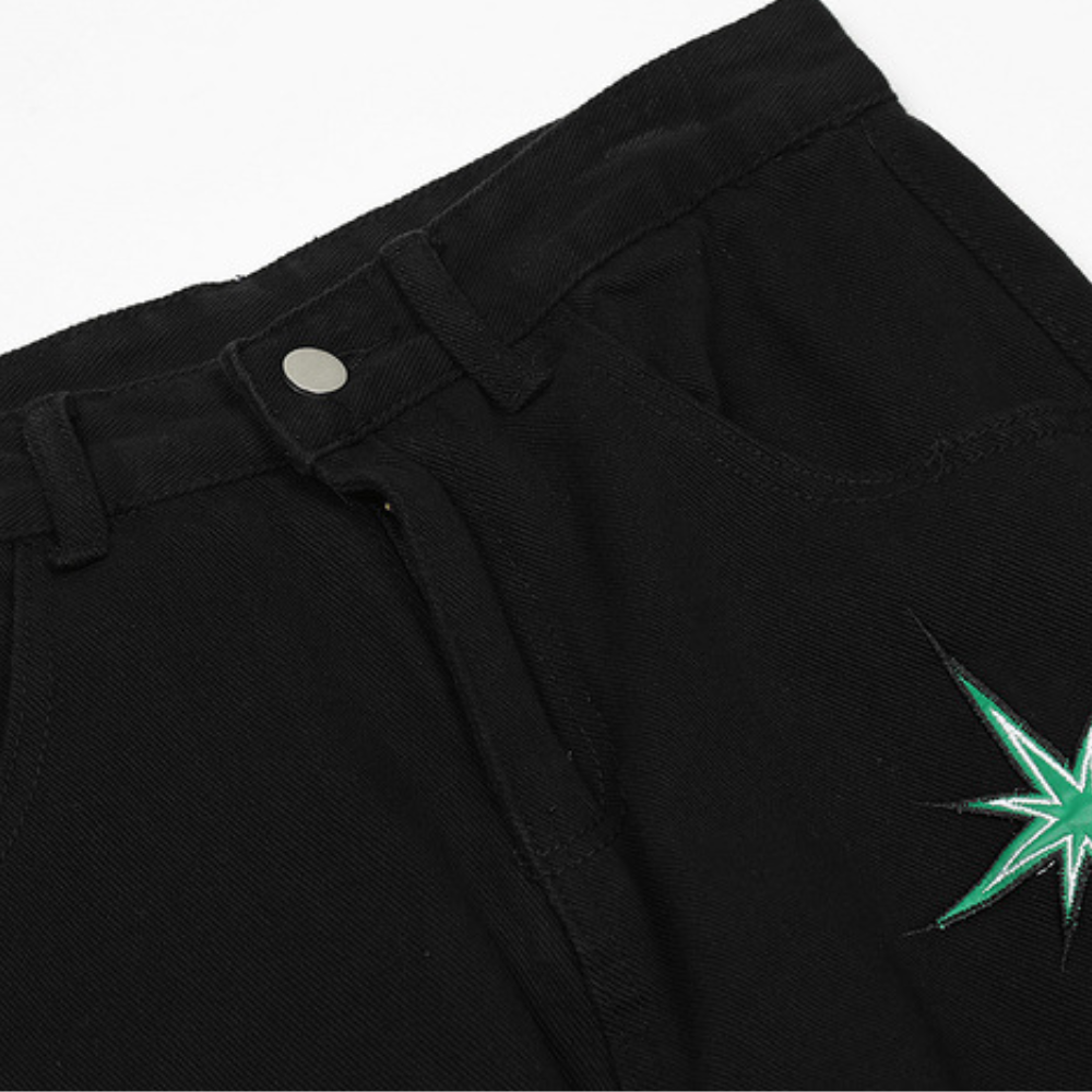 Hip Hop Star Graphic Straight Jeans