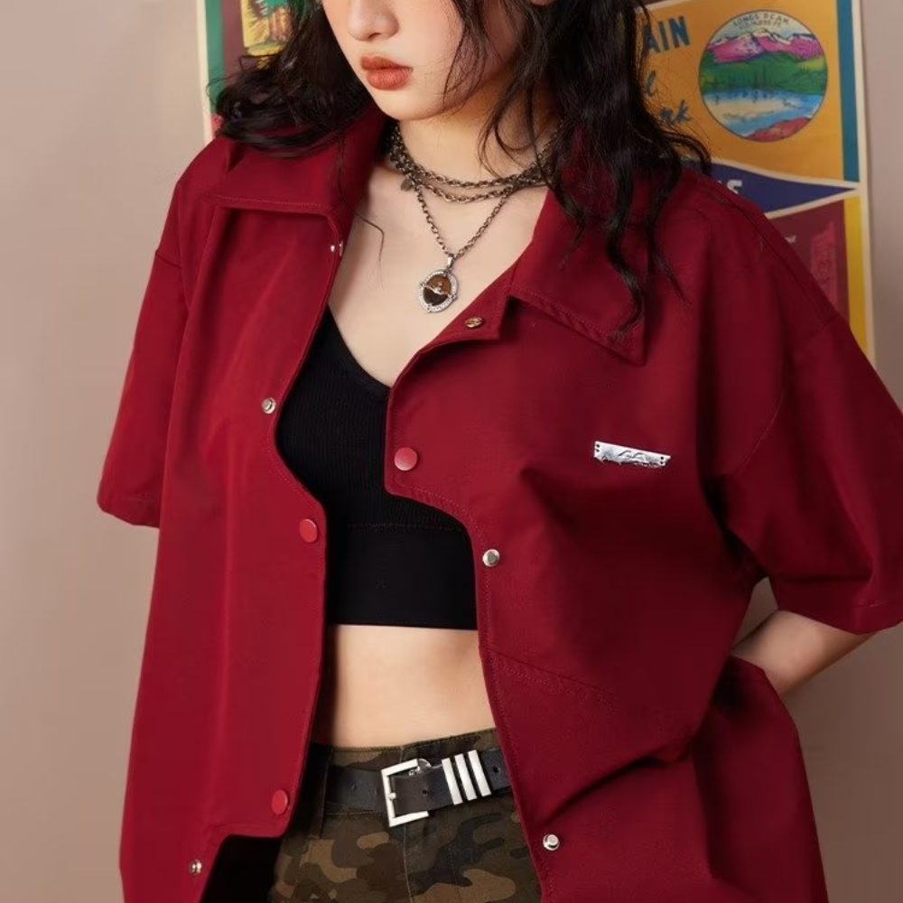 Vintage Solid Irregular Cut Shirt