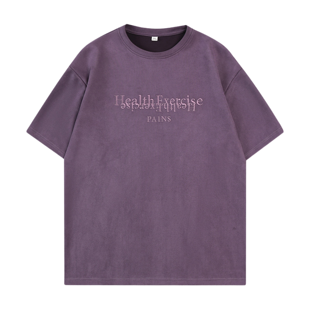 Suede Heavy Embroidery Suede T-Shirt
