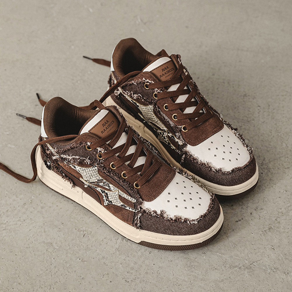 Cyber Envoy | Retro Stellar Denim Distressed Sneaker