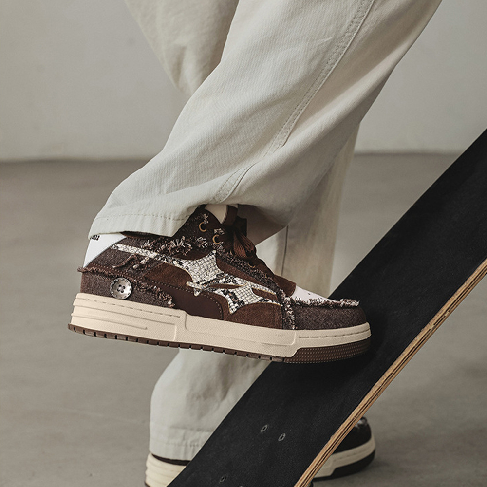 Cyber Envoy | Retro Stellar Denim Distressed Sneaker