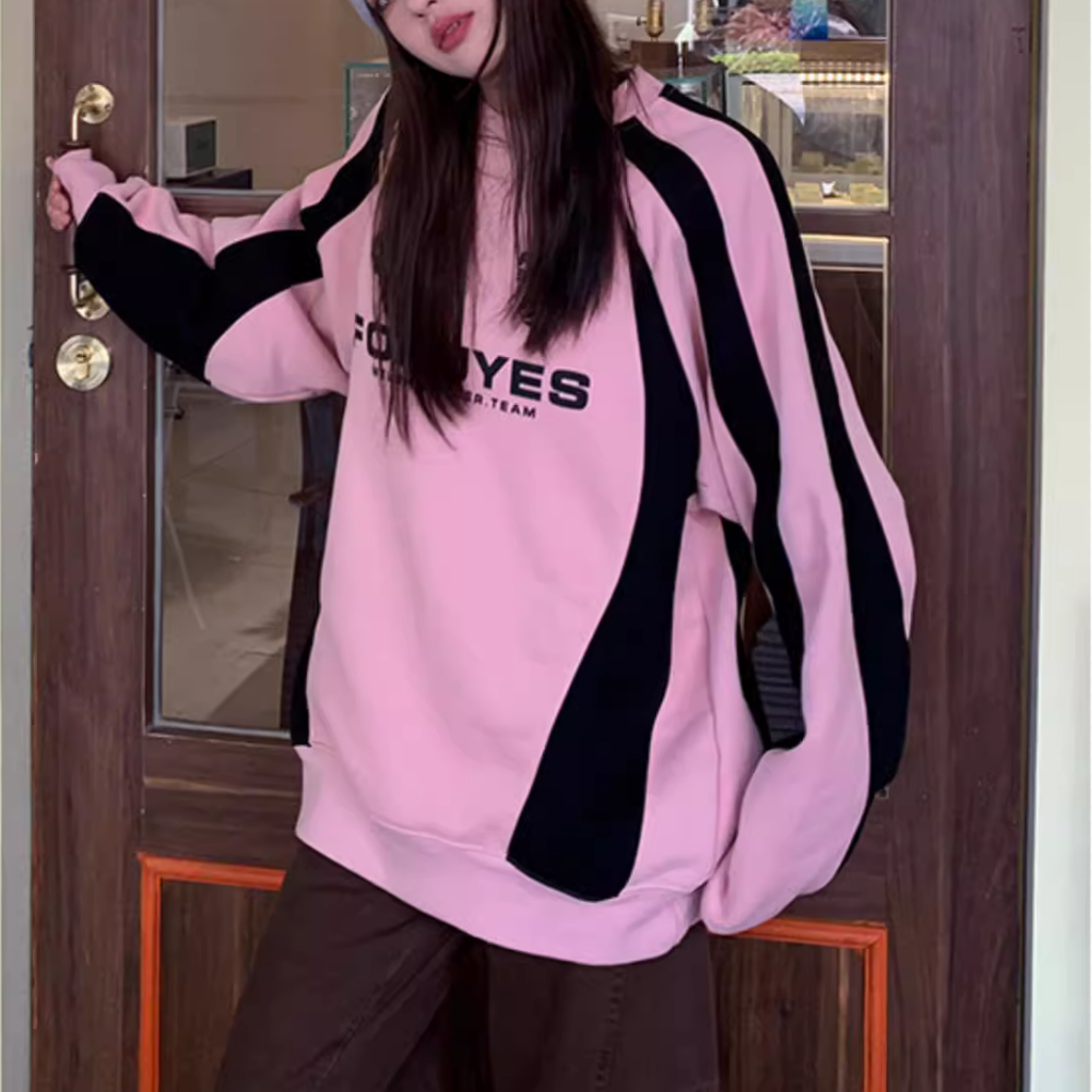 Women's Pink Letter Sweatshirt