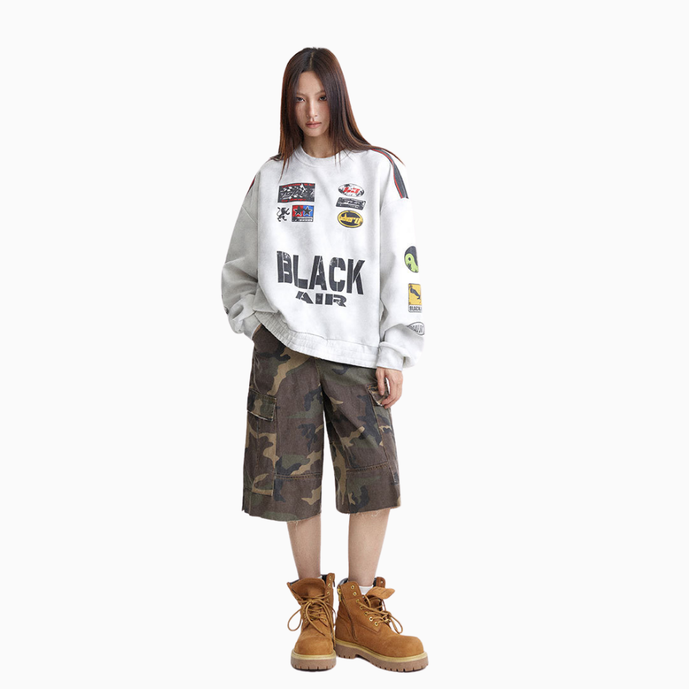 【MADE EXTREME】American Heavy Wash Racing Sweatshirt