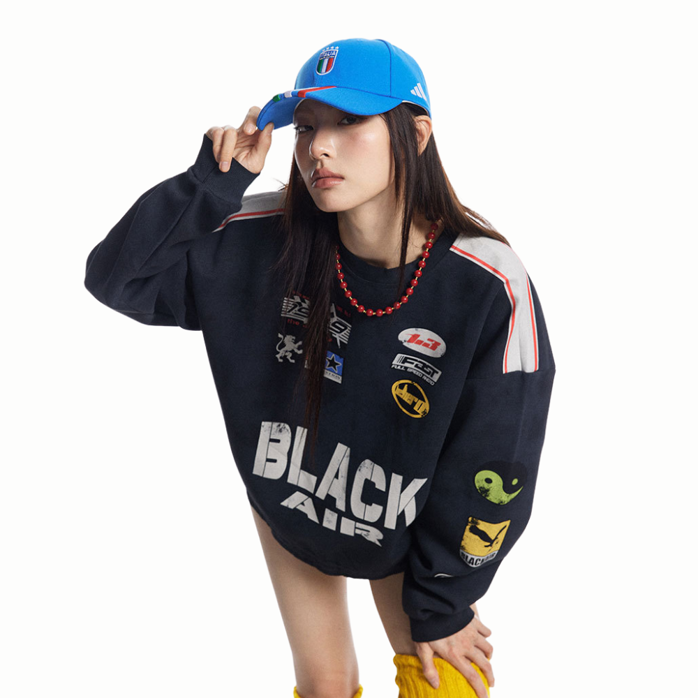 【MADE EXTREME】American Heavy Wash Racing Sweatshirt