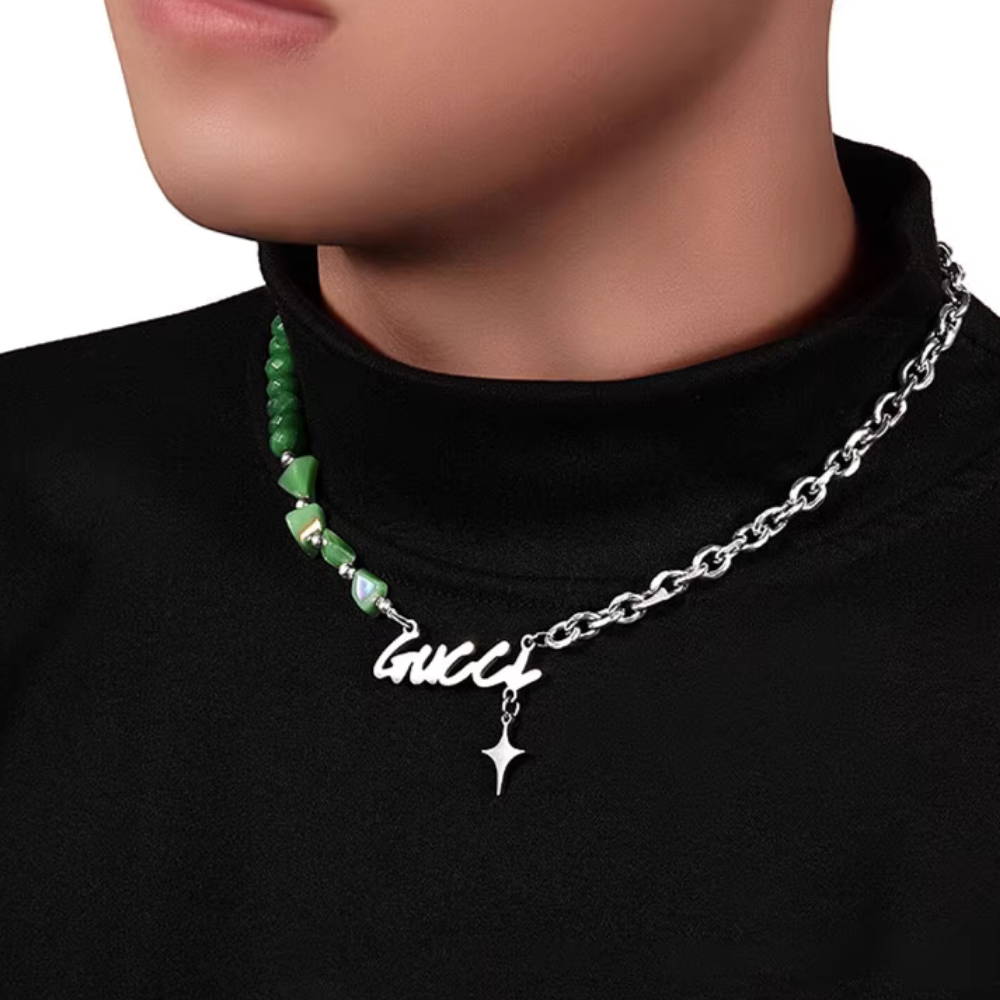 Emerald Cross Letter Necklace