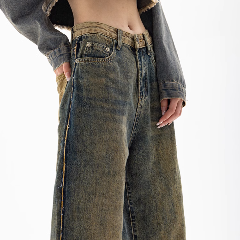 Women's Distressed Vintage Raw Edge Jeans