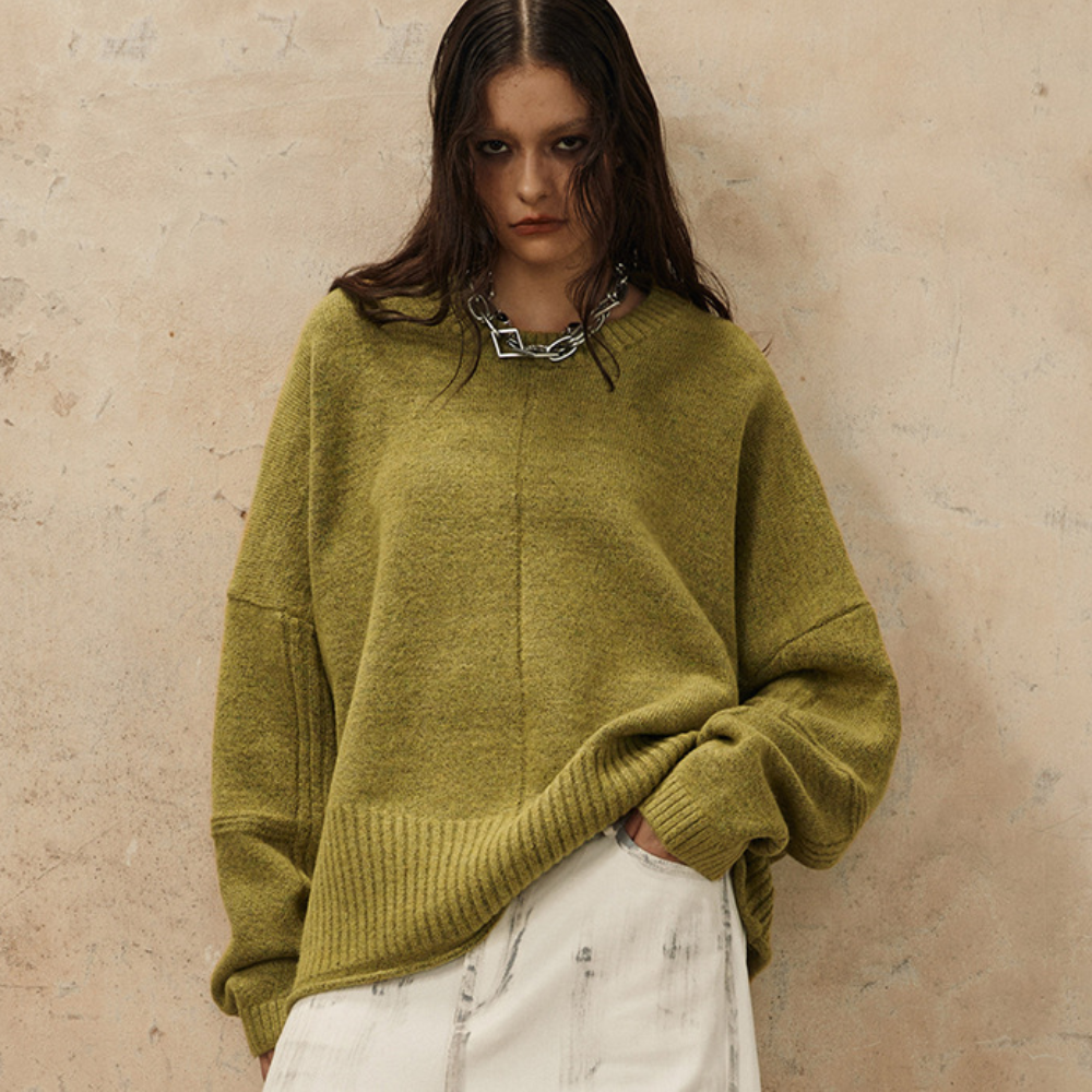 Simple Solid Color Knitted Sweater