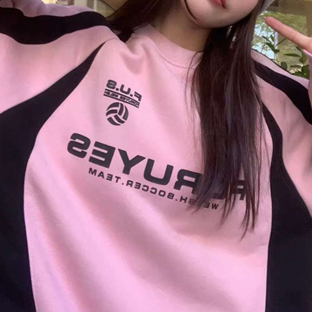 Women's Pink Letter Sweatshirt