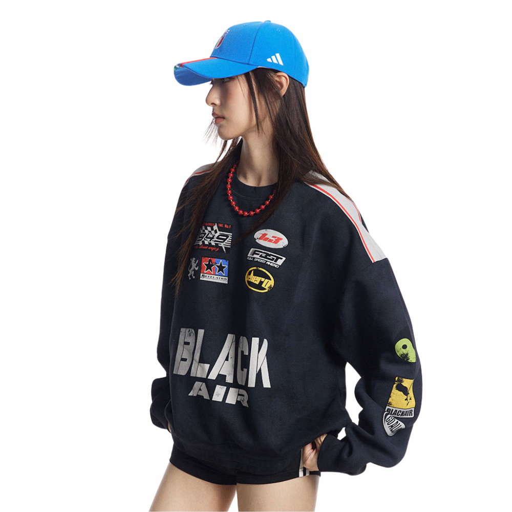 【MADE EXTREME】American Heavy Wash Racing Sweatshirt