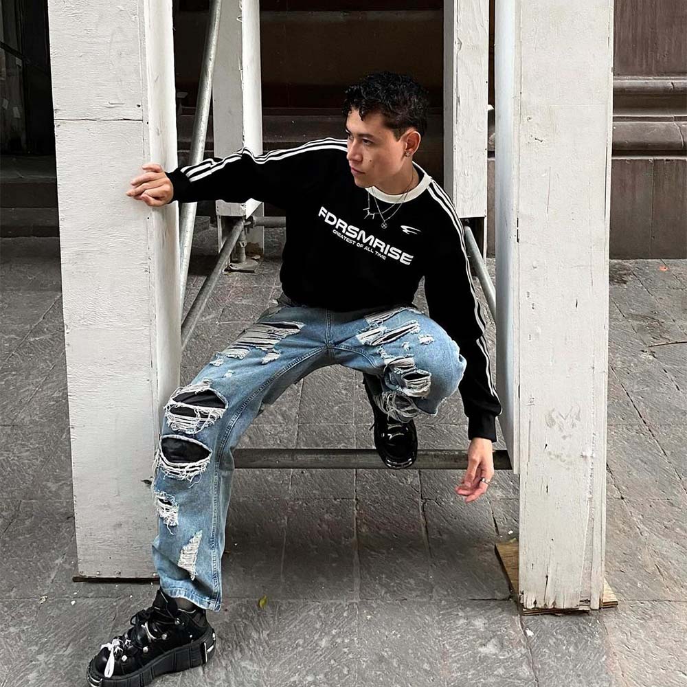 Simple Striped Couple Sweatshirt