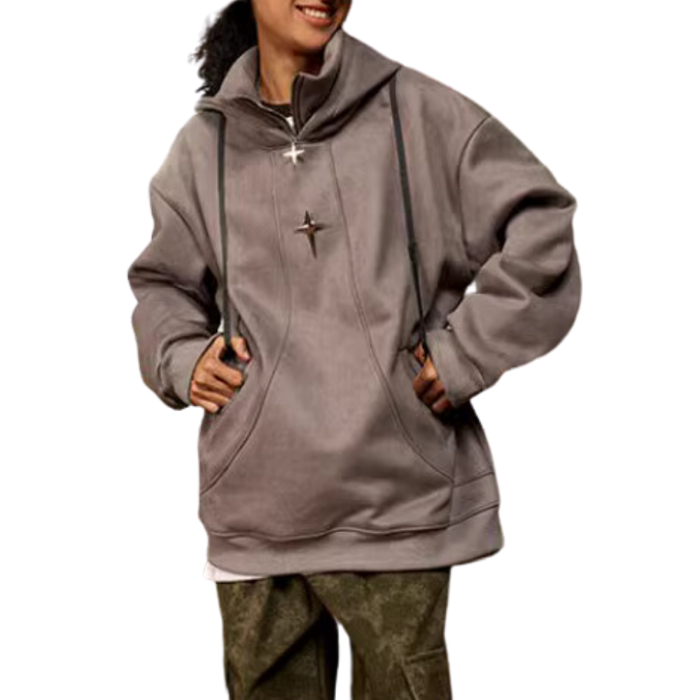 High Street Star Suede Hoodie