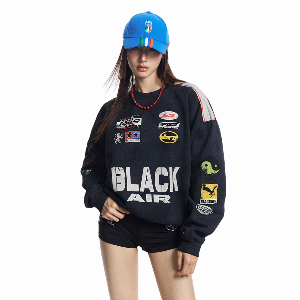 【MADE EXTREME】American Heavy Wash Racing Sweatshirt