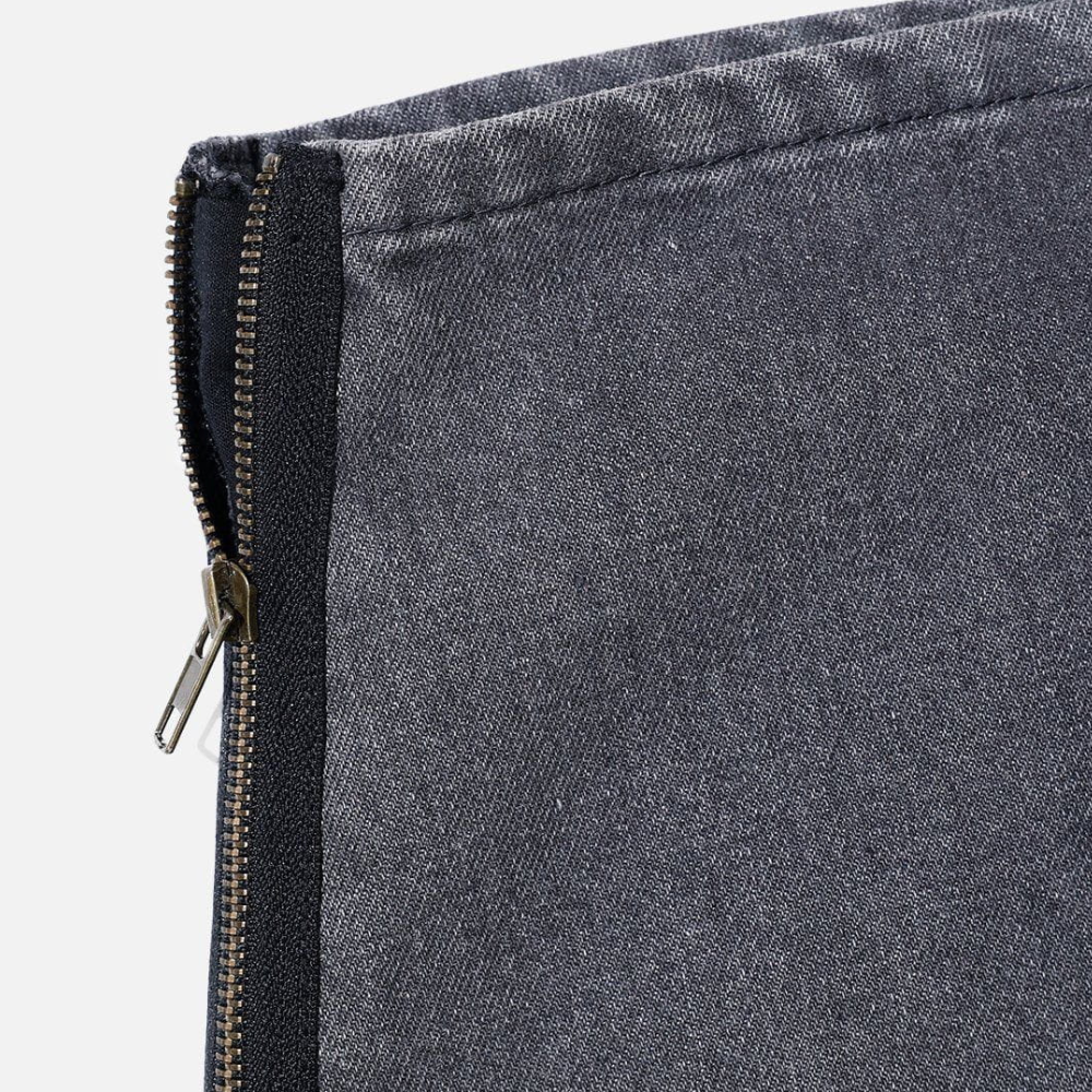 Unseen Echoes Casual Side Zipper Three-Bar Jeans