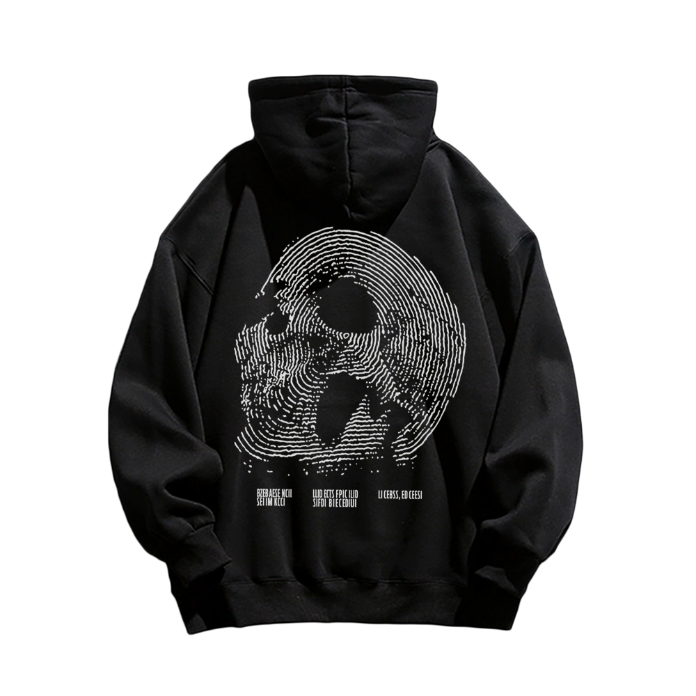 Fingerprint Skeleton Print Hoodie
