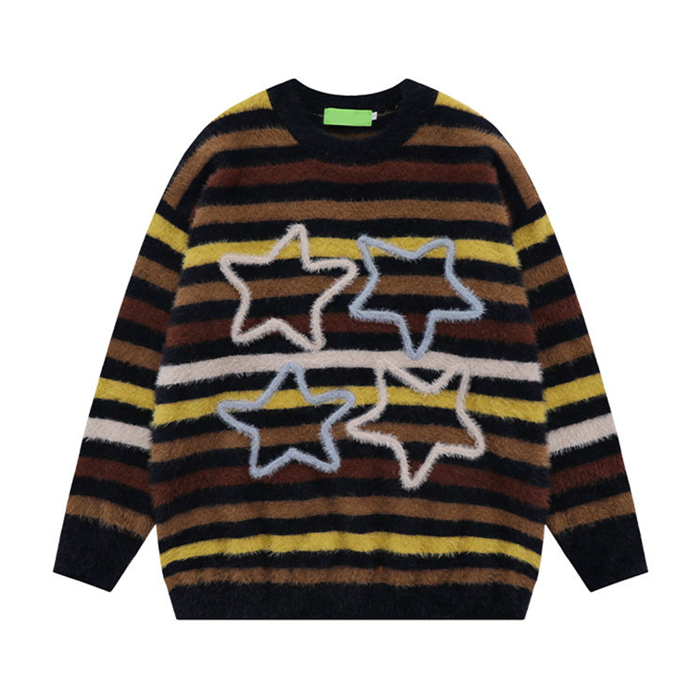 Retro Striped Stars Sweater