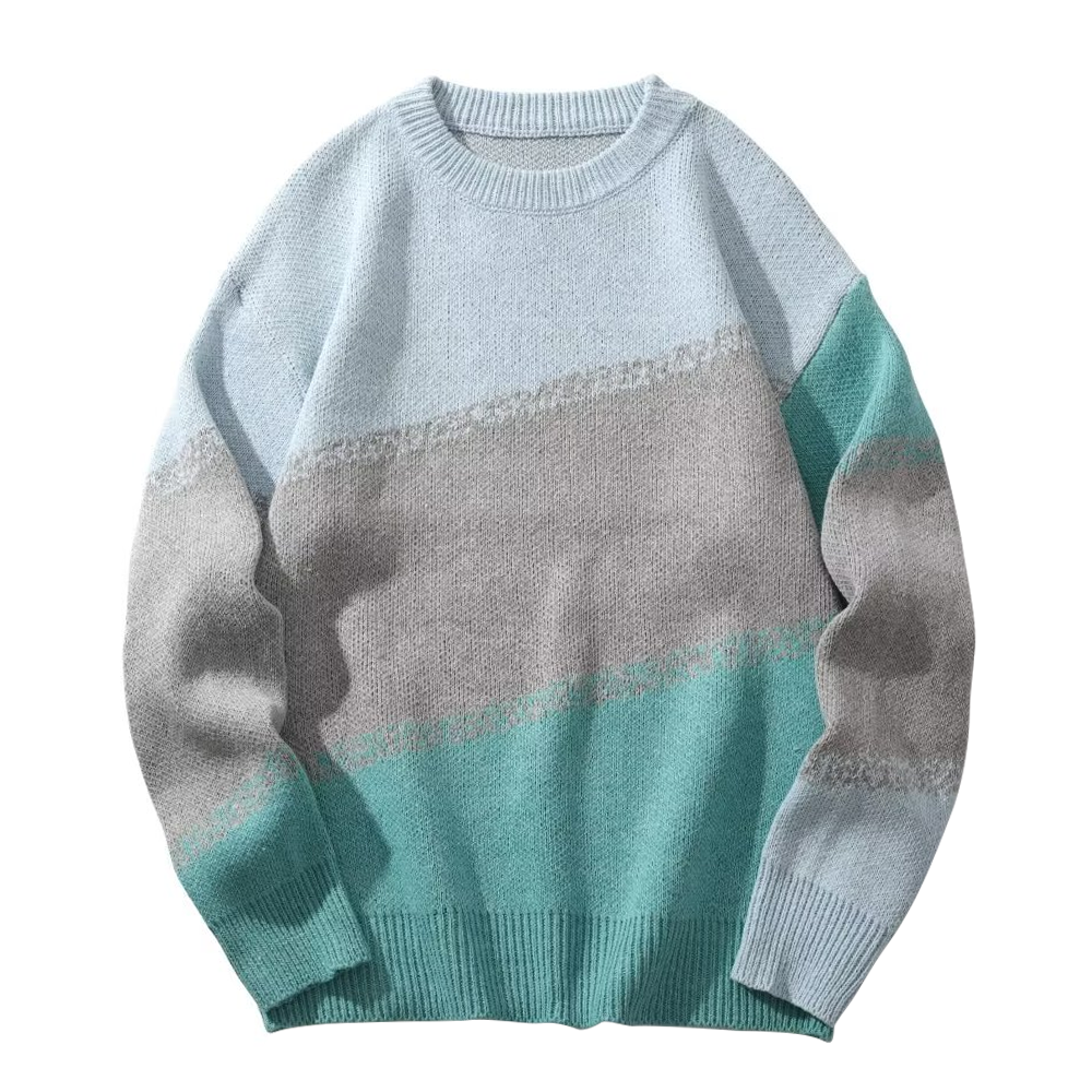 Japanese  Contrast Color Large Size Sweater