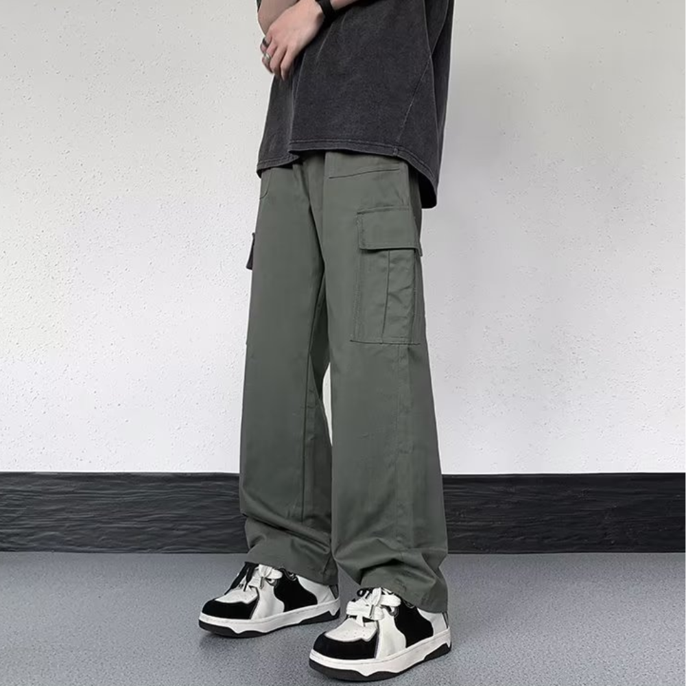 Casual Literary Straight Cargo Pants