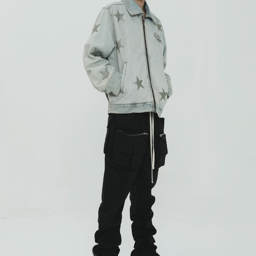 High Street Washed Stars Denim Jacket