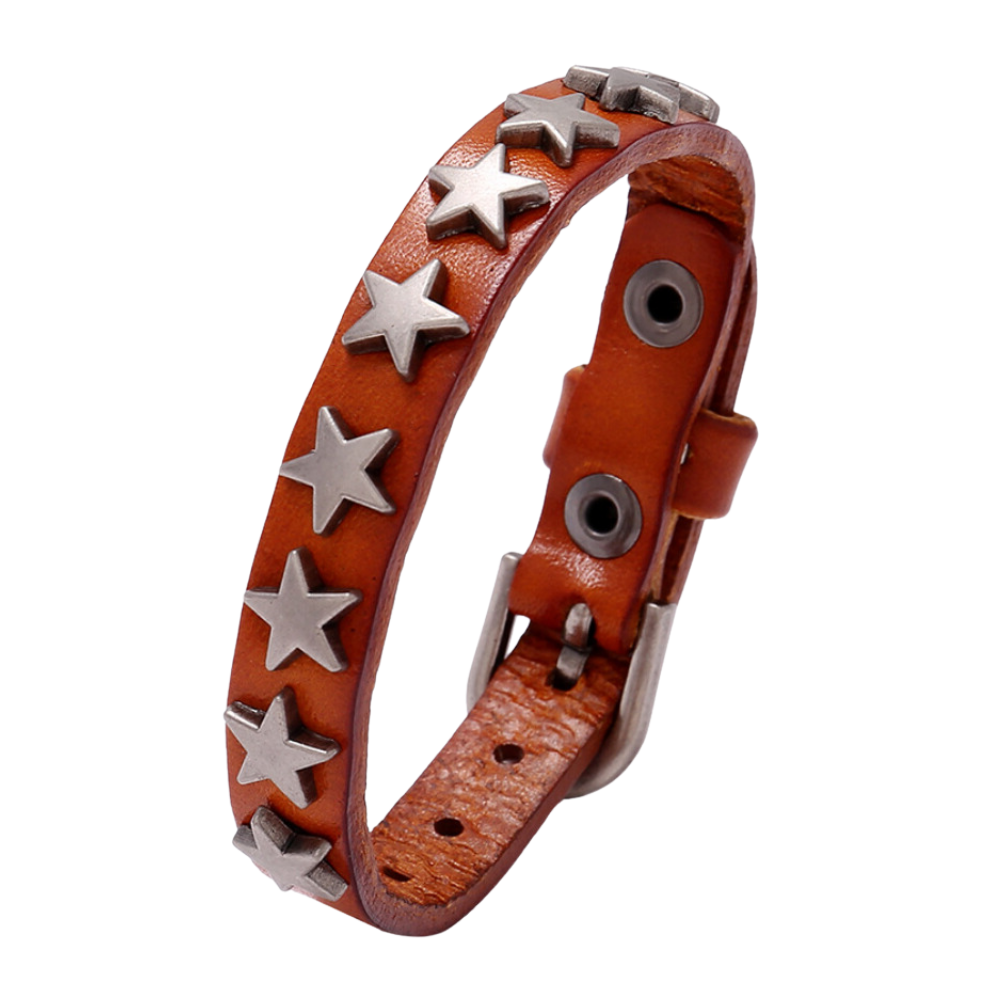Retro Star Cowhide Bracelet