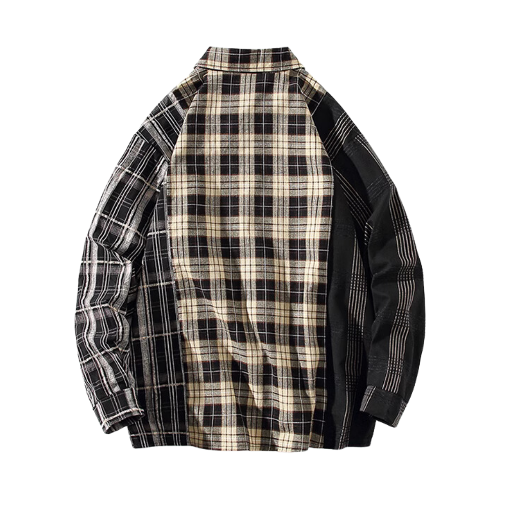 Vintage Patchwork Plaid Shirt