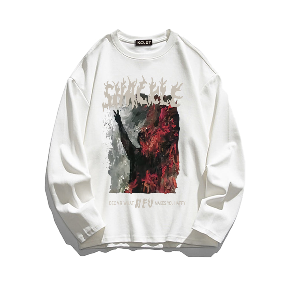 Horny Man Print Long Sleeve Sweatshirt