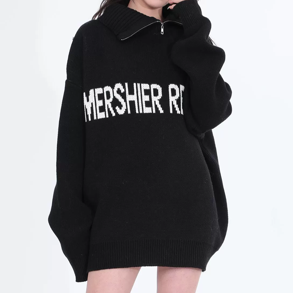 High Street Solid Color Turtleneck Sweater