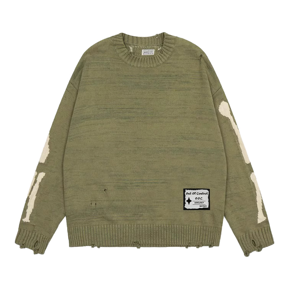 OOC' Street Solid Bone Knit Sweater