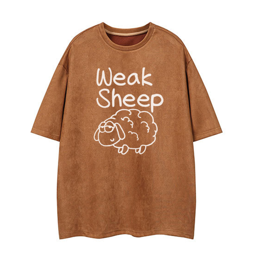 Casual Weak Sheep Suede T-Shirt
