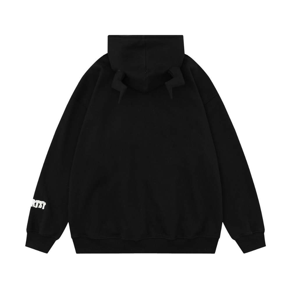 Monster Spider Letter Embroidered Hoodie