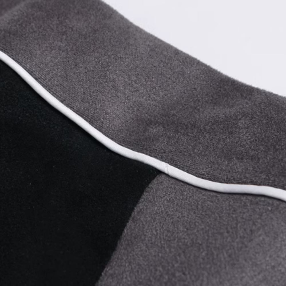 Suede Patchwork Letter T-Shirt