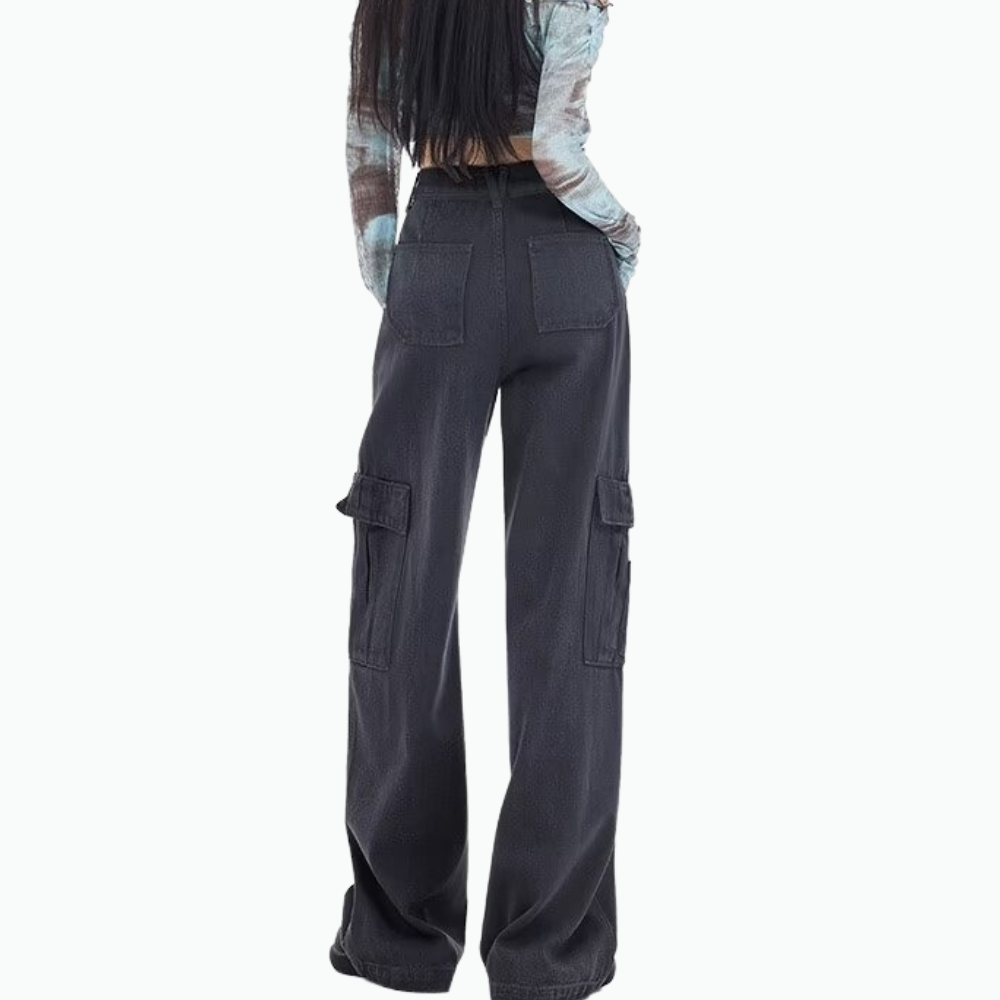 Women's High Street Denim Cargo Pants