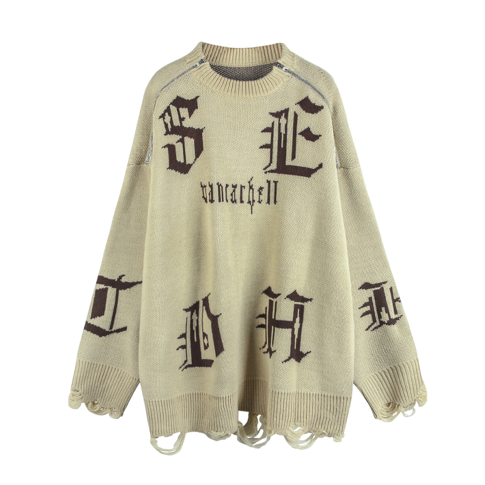 Casual Sanskrit Jacquard Sweater