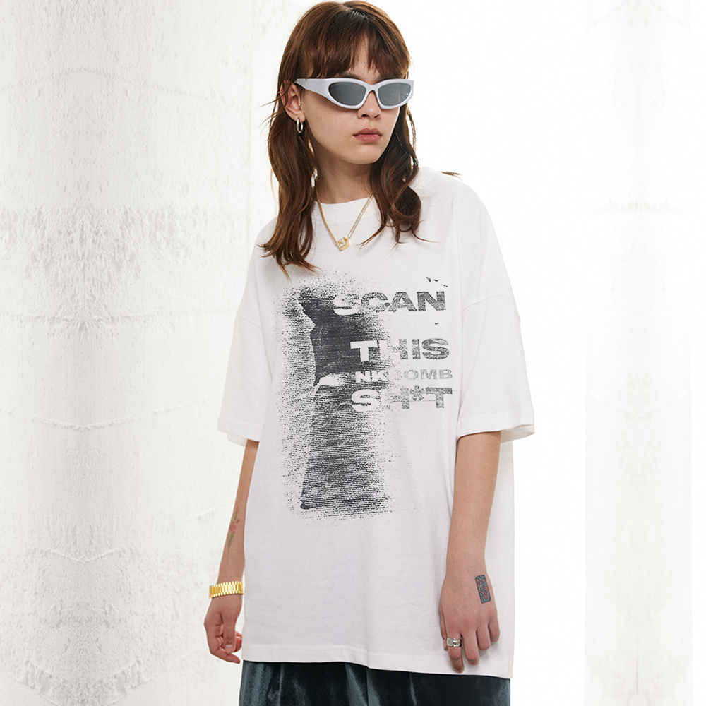 Loose Lettered Cotton T-Shirt