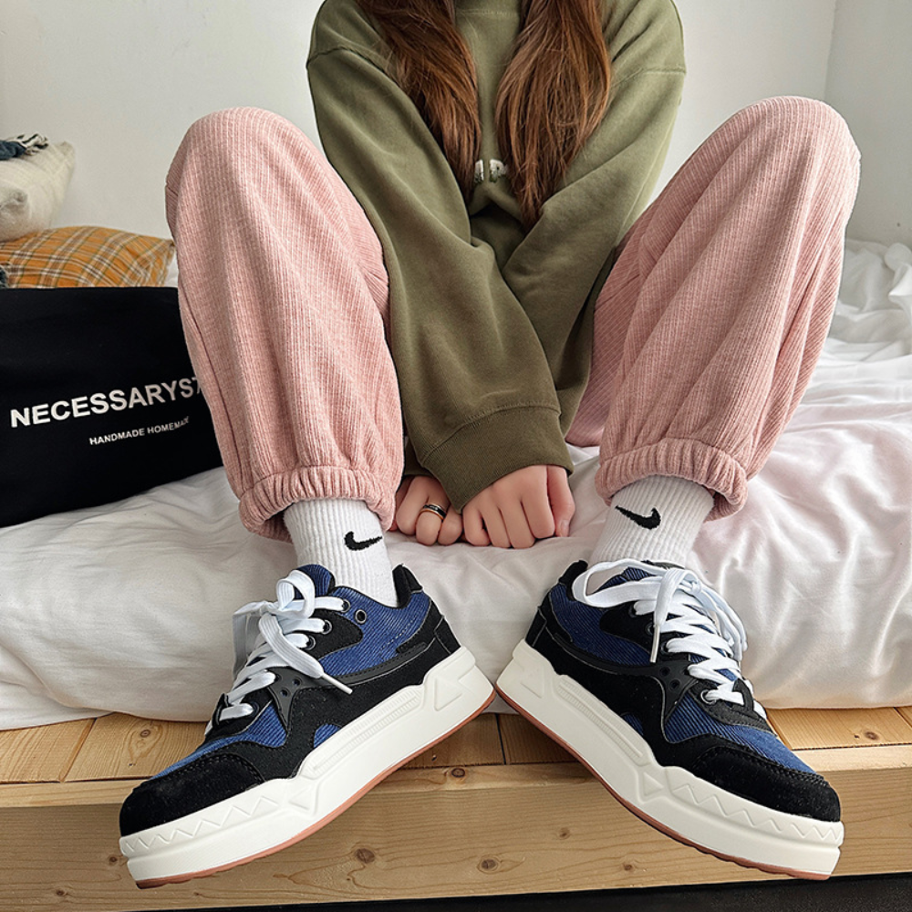 Retro Stitching Platform Loafers