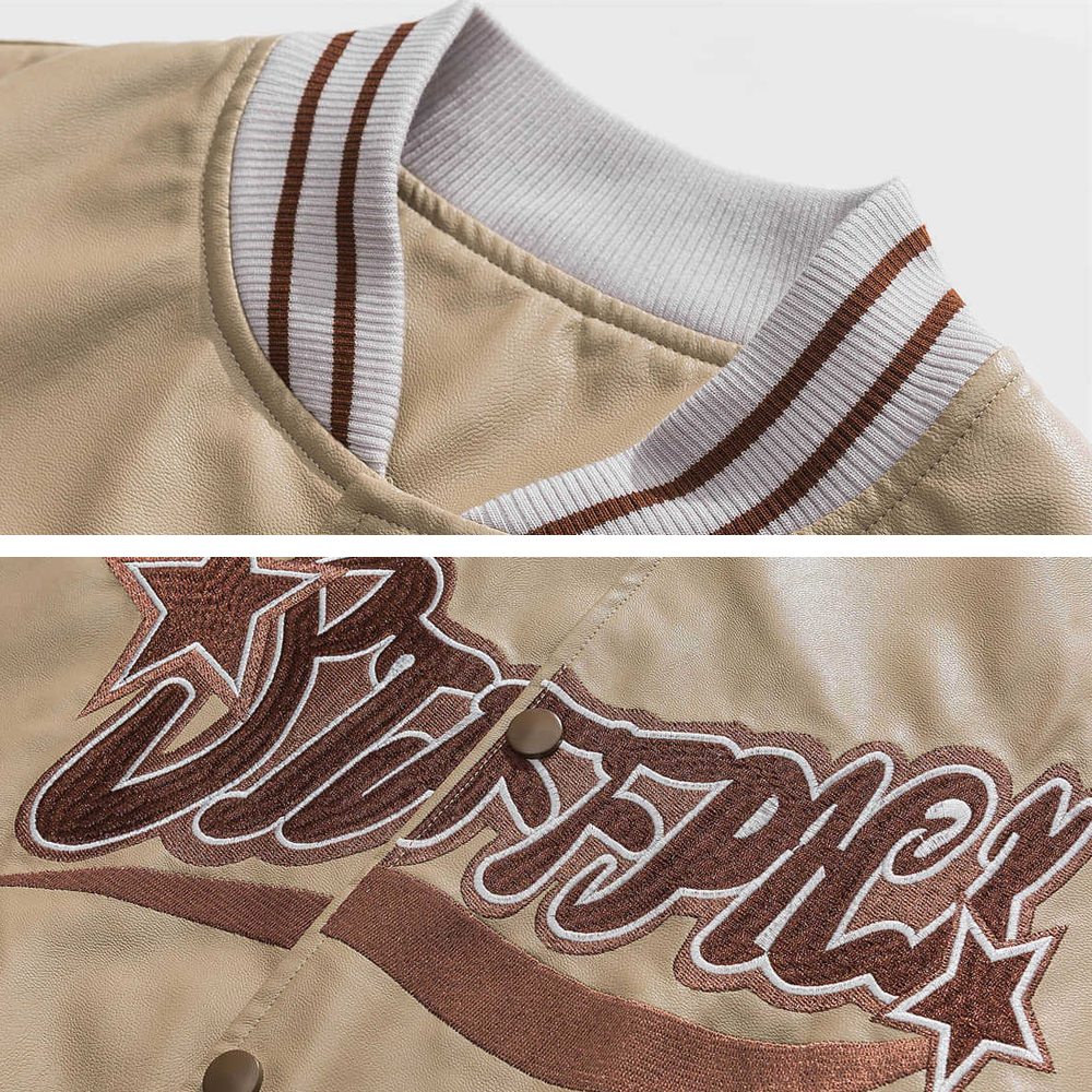 Street Star PU Stitching Varsity Jacket