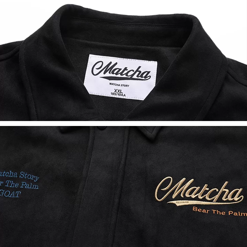 American Suede Embroidered Lapels Jacket