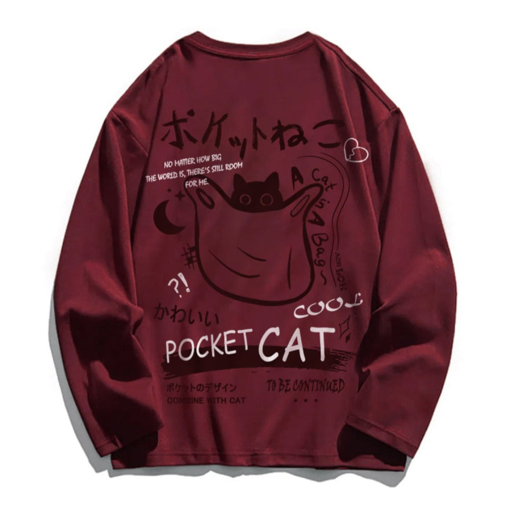 Cute Cat Graffiti Cotton Sweatshirt