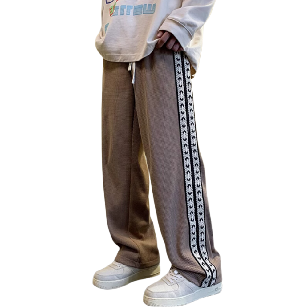 Retro Side Braided Drawstring Sweatpants