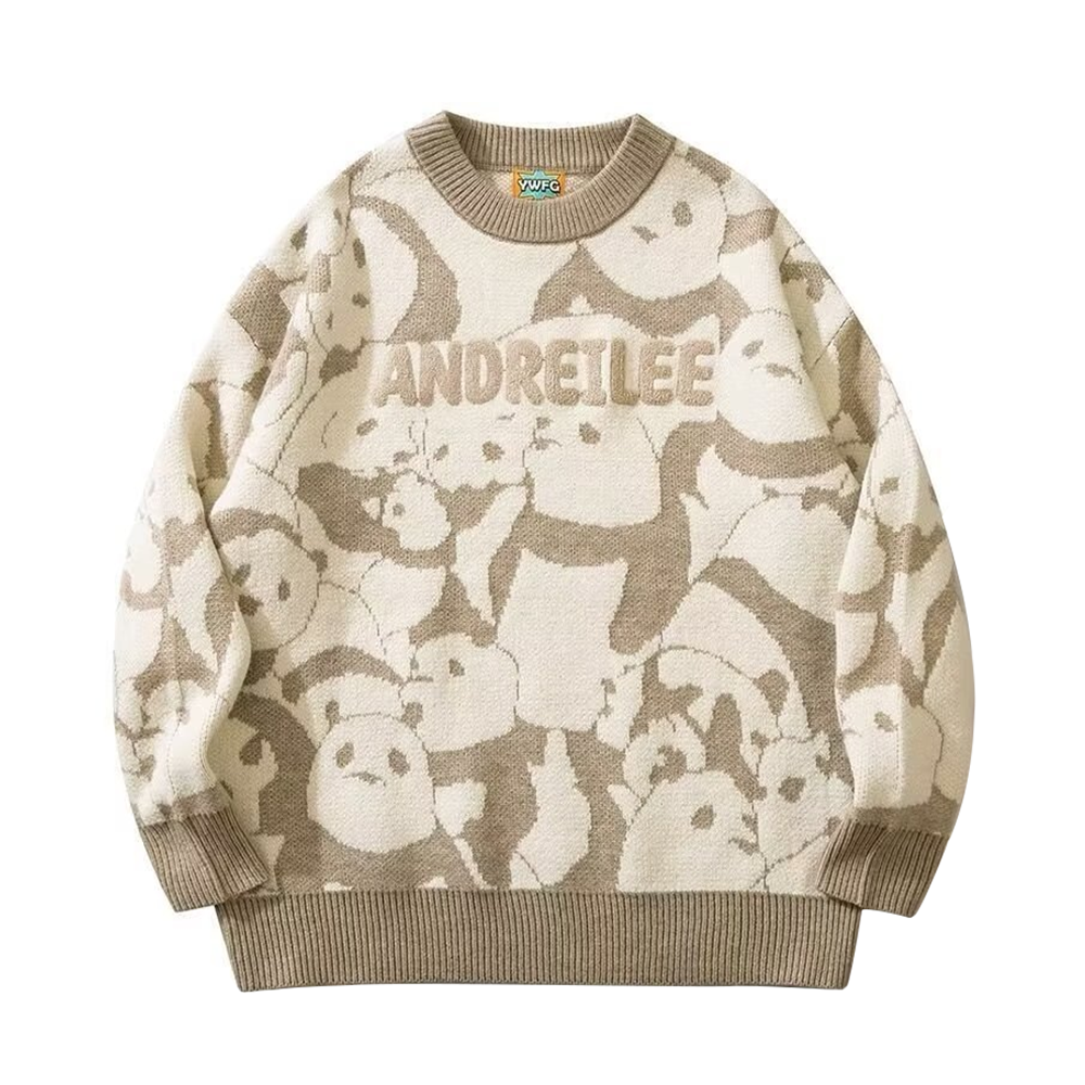 Cute Panda Bottom Flower Sweater