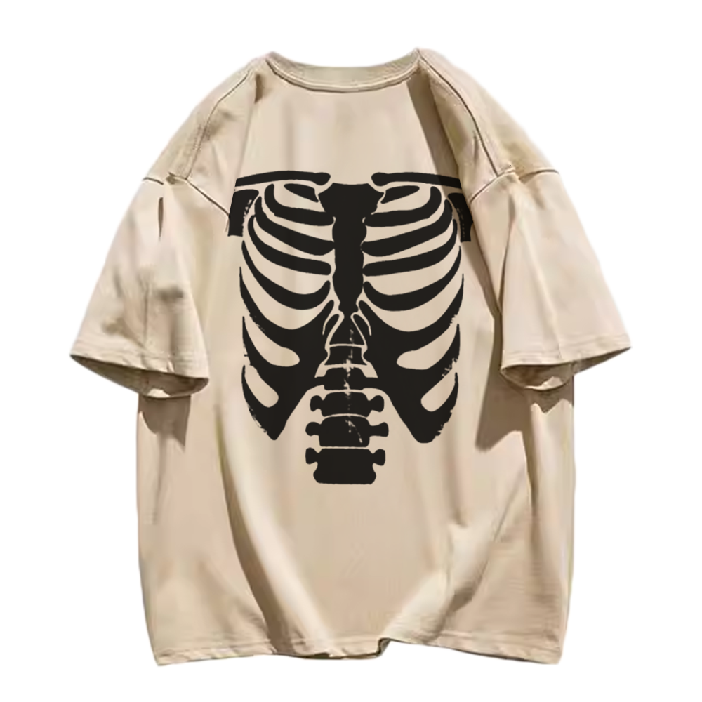 Street Dark Skeleton Graphic T-Shirt